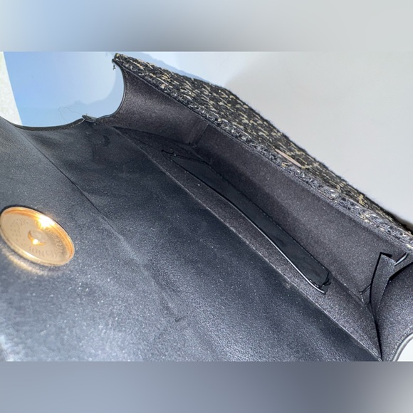 Badgley Mischka Black Tweed Chain Crossbody Bag NWT - Picture 7 of 7